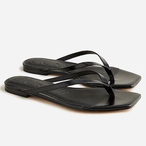 J. Crew New Capri Thong Sandals in Black Leather